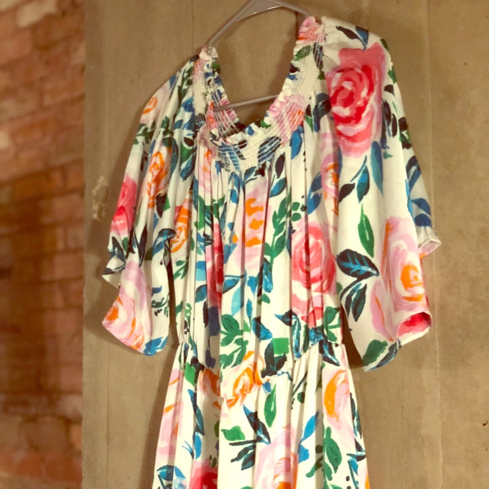 Off Shoulder Long Floral Dress